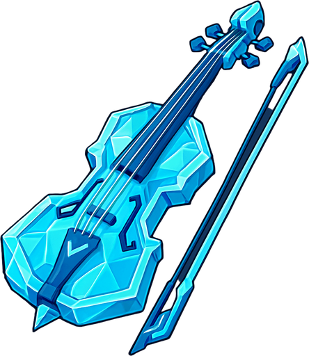 Violin de hielo futurista evolucionado.
In-Game asset.  2d.  High contrast.  No shadows