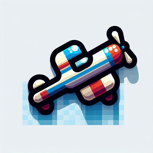 A small airplane.
Single Game Texture. In-Game asset. 2d. Blank background. High contrast. No shadows.