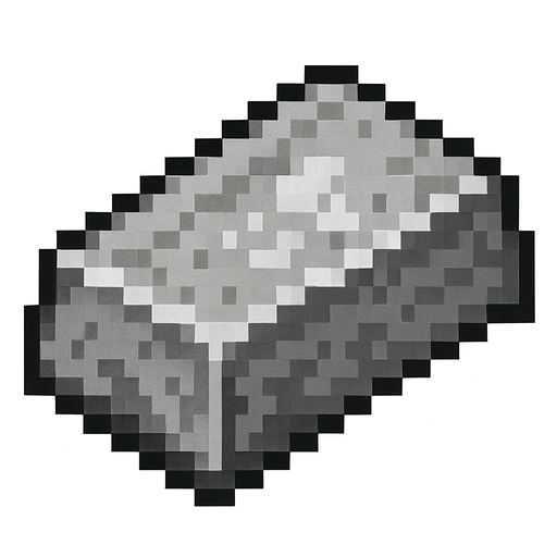 iron ingot.
In-Game asset.  2d.  High contrast.  No shadows