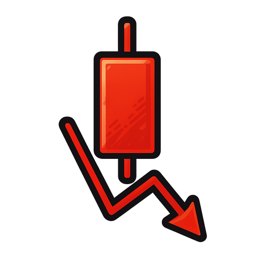 red stock market chart candle.
In-Game asset.  2d.  High contrast.  No shadows