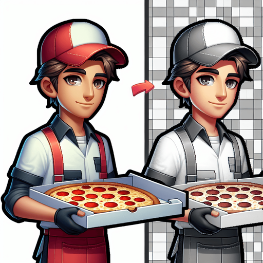 Pizza boy
Single Game Texture. In-Game asset. 2d. Blank background. High contrast. No shadows.