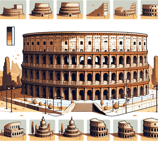An animated image of the colosseum.
Single Game Texture. In-Game asset. 2d. Blank background. High contrast. No shadows.