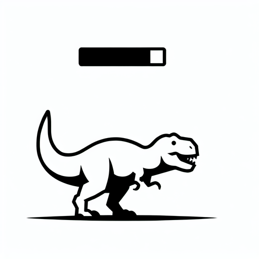 T-Rex from no Internet game.
Single Game Texture. In-Game asset. 2d. Blank background. High contrast. No shadows.