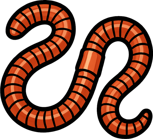 earthworm.
In-Game asset.  2d.  High contrast.  No shadows
