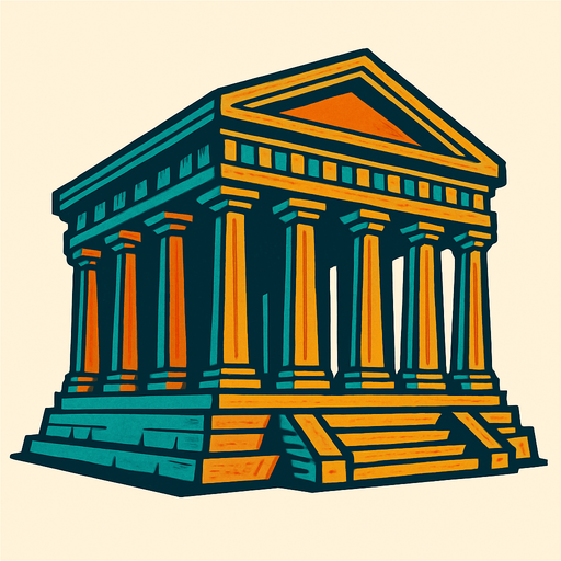 Greek Temple.
In-Game asset.  2d.  High contrast.  No shadows