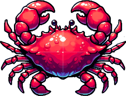 red crab 2d 32 bit.
Single Game Texture.  In-Game asset.  2d.  Blank background.  High contrast.  No shadows