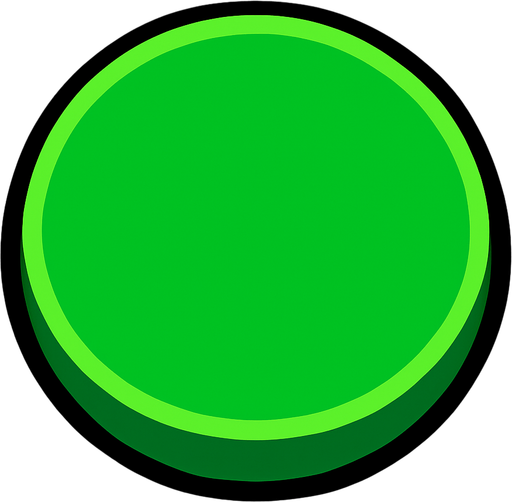 green circle button.
In-Game asset.  2d.  High contrast.  No shadows