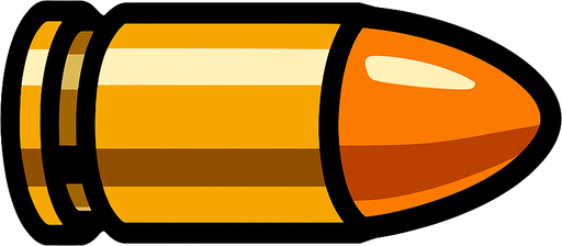 bullet.
In-Game asset.  2d.  High contrast.  No shadows