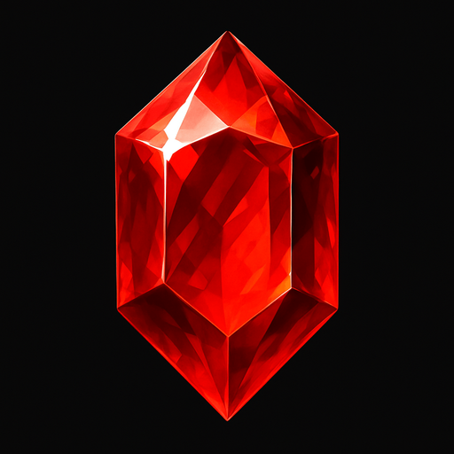 red gem realistic.
In-Game asset.  2d.  High contrast.  No shadows