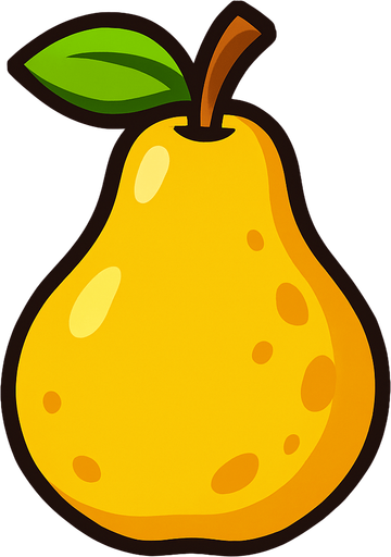 a pear.
In-Game asset.  2d.  High contrast.  No shadows