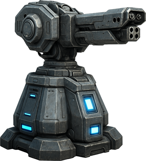 Uzay Savunma Kulesi - Yazısız - Gerçekçi.
In-Game asset.  High contrast.  No shadows