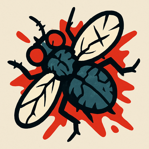 crushed fly
In-Game asset.  2d.  High contrast.  No shadows