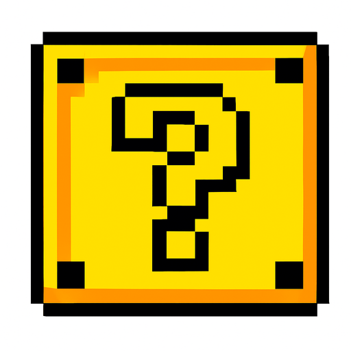 Lucky block.
In-Game asset.  2d.  High contrast.  No shadows