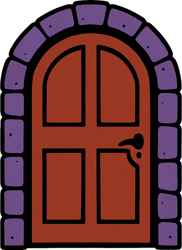 The door.
In-Game asset.  2d.  High contrast.  No shadows