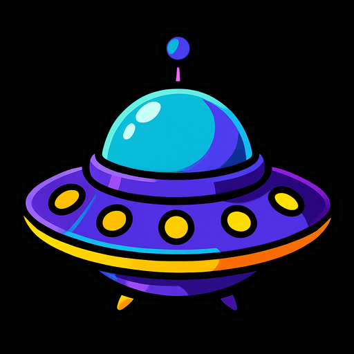 nave espacial extraterrestre.
In-Game asset.  2d.  High contrast.  No shadows