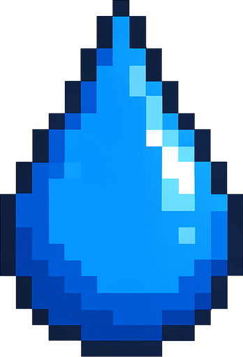 Create teardrop with pixel art.
In-Game asset.  2d.  High contrast.  No shadows