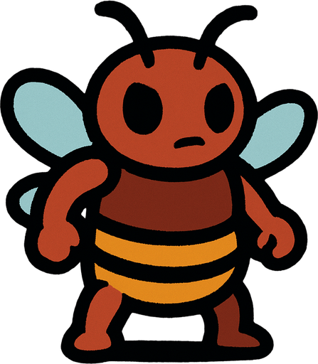 Tiny bug man.
In-Game asset.  2d.  High contrast.  No shadows