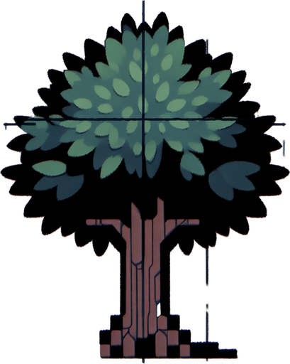 Tree, indie style, low resolution.
Single Game Texture. In-Game asset. 2d. Blank background. High contrast.