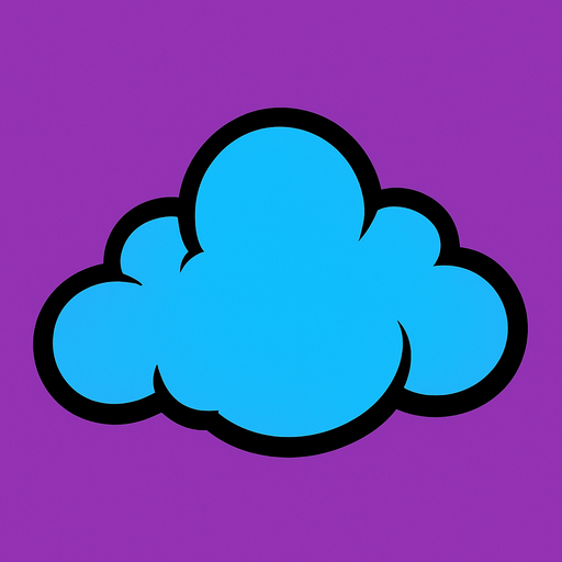 una nube.
In-Game asset.  2d.  High contrast.  No shadows