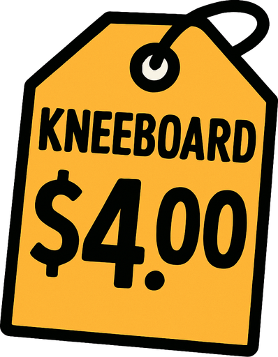 Price tag that says Kneeboard $4.00.
In-Game asset.  2d.  High contrast.  No shadows
