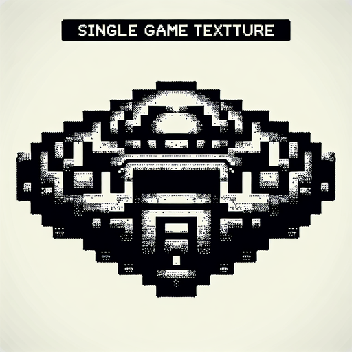 alien ship facing downwards.
Single Game Texture. In-Game asset. 2d. Blank background. High contrast. No shadows. Pixelated.