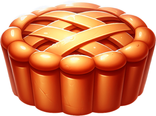 une patisserie (gâteau) simple.
Single Game Texture.  In-Game asset.  2d.  Blank background.  High contrast.  No shadows