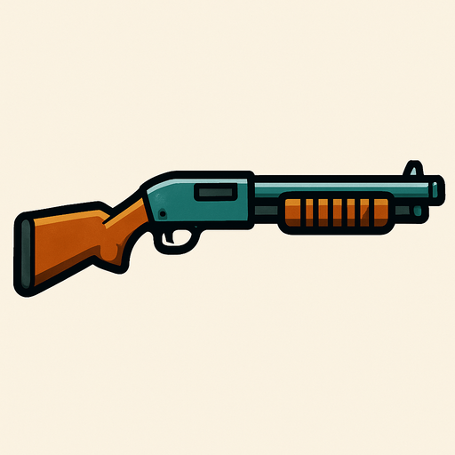 Pompalı Tüfek.
In-Game asset.  2d.  High contrast.  No shadows