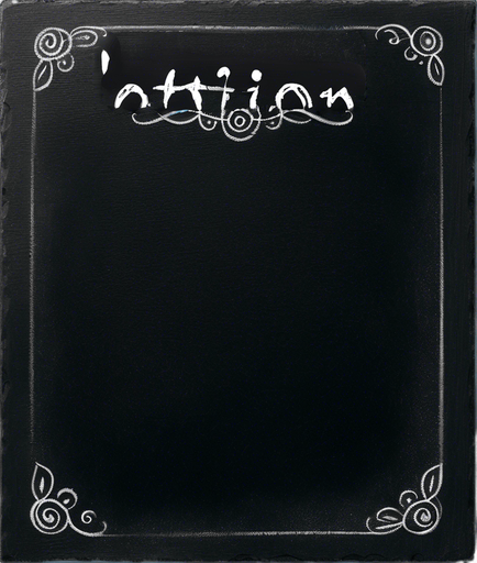 Text "POTION" handwritten in chalk