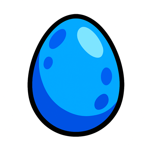 BLUE EGG.
In-Game asset.  2d.  High contrast.  No shadows