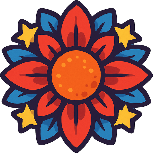 rare Bloom Burst top view.
In-Game asset.  2d.  High contrast.  No shadows