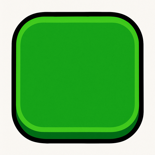 Green block with curved edges.
In-Game asset.  2d.  High contrast.  No shadows