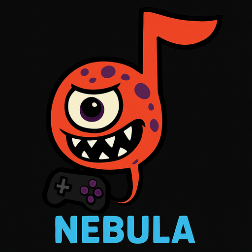 MÜZİK NOTASI ŞEKLİNDE BİR UZAYLI CANAVAR ÇİZ AMA BU KARAKTER PLAYER VE İSMİ NEBULA ONA GÖRE TASARLA. AYAKSIZ. GÖRSELE YAZI YAZMA
In-Game asset.  2d.  High contrast.  No shadows