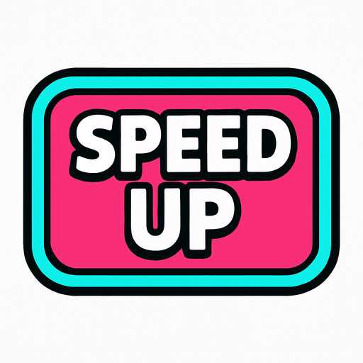 üzerinde SPEED UP yazan bir buton.
In-Game asset.  2d.  High contrast.  No shadows