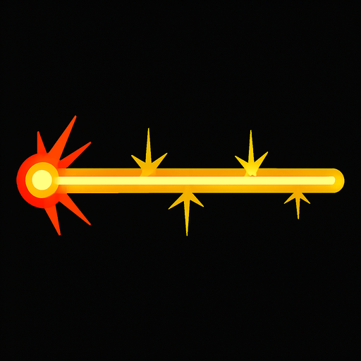 just laser.
In-Game asset.  2d.  High contrast.  No shadows