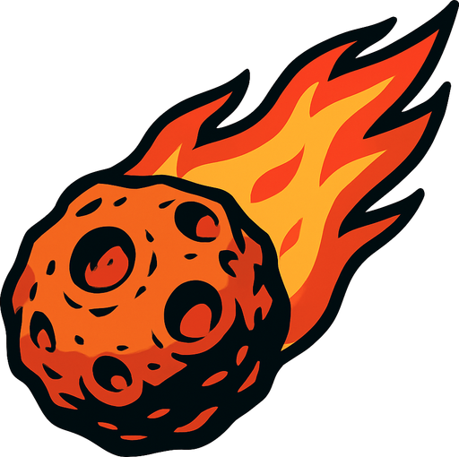 meteor.
In-Game asset.  2d.  High contrast.  No shadows