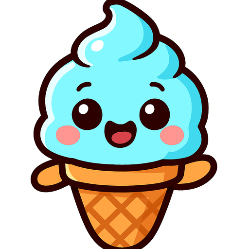bébé glace cartoon.
In-Game asset.  2d.  High contrast.  No shadows