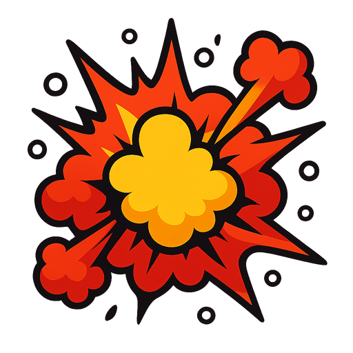 explosion 💥.
In-Game asset.  2d.  High contrast.  No shadows