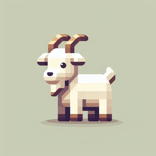 Goat.
Single Game Texture.  In-Game asset.  2d.  Blank background.  No shadows