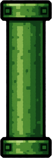 una tuberia en vertical, una sola sin ningua otra y sin y en otra direccion.
In-Game asset.  2d.  High contrast.  No shadows