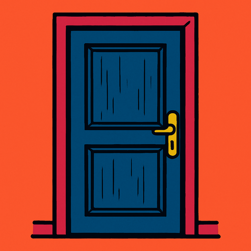 door shut.
In-Game asset.  2d.  High contrast.  No shadows