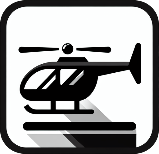 A helicopter 2d black colour.
Single Game Texture. In-Game asset. 2d. Blank background. High contrast. No shadows.