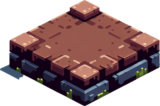 Platform.
Single Game Texture.  In-Game asset.  2d.  Blank background.  High contrast.  No shadows