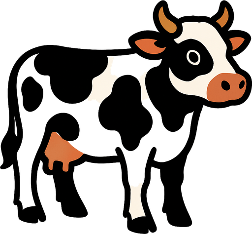 Pure cow.
In-Game asset.  2d.  High contrast.  No shadows