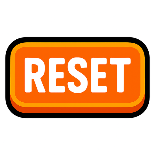 Reset button.
In-Game asset.  2d.  High contrast.  No shadows