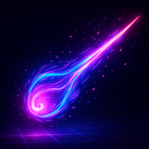 Neon cyberpunk magic projectile effect