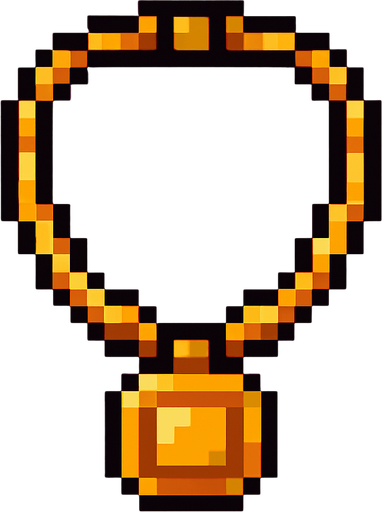 pixel necklace.
In-Game asset.  2d.  High contrast.  No shadows