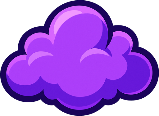 cloud purple.
In-Game asset.  2d.  High contrast.  No shadows