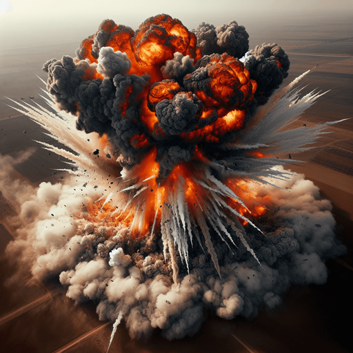 top view of an explosion effect.