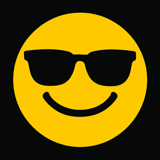 make a yellow circle that is like the sun that has sunglasses on.
In-Game asset.  2d.  High contrast.  No shadows