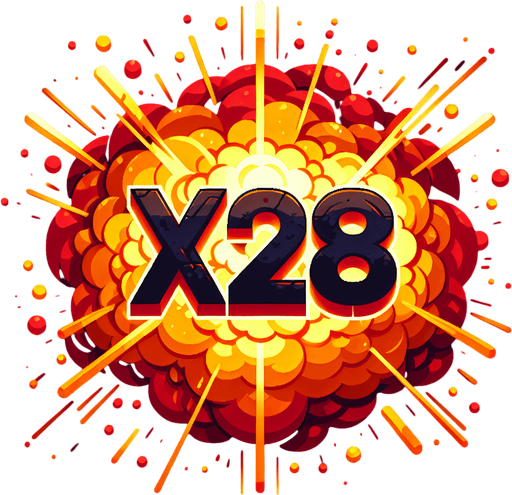爆炸，里面有“X128”的字样,暖色调.
Single Game Texture. In-Game asset. 2d. Blank background. High contrast. No shadows.
